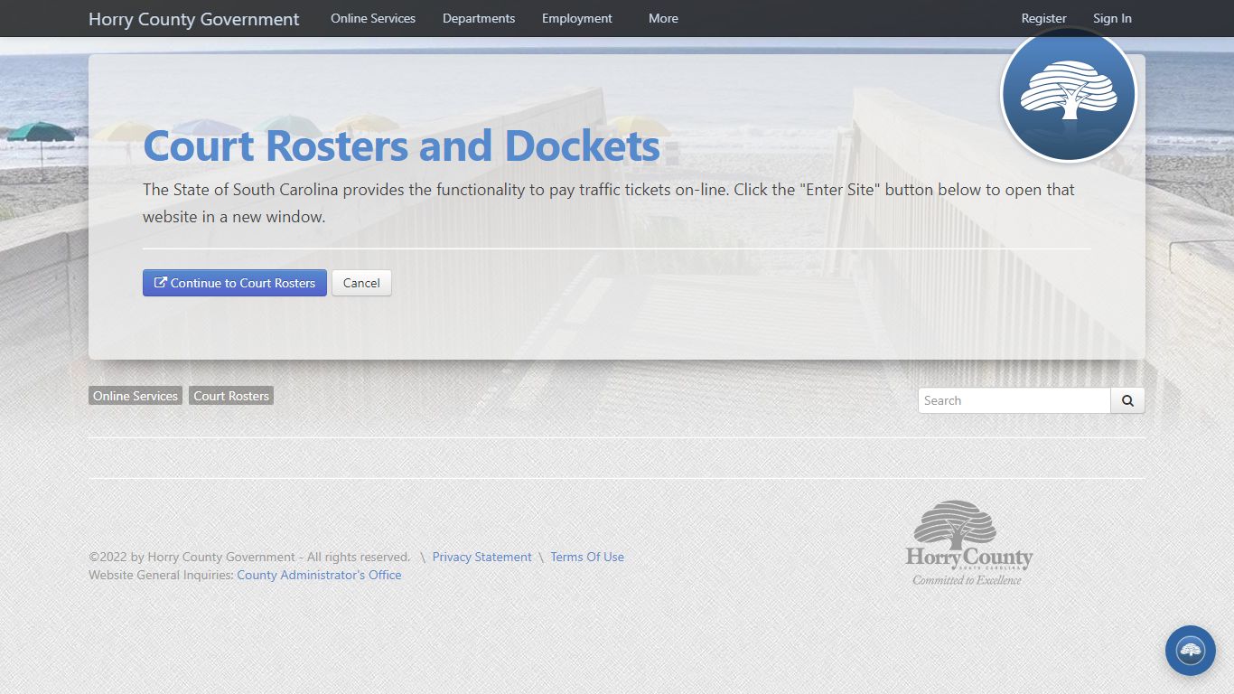 Horry County Court Rosters and Dockets